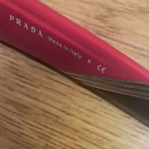 Prada eyeglass frame like new, red-black-silver