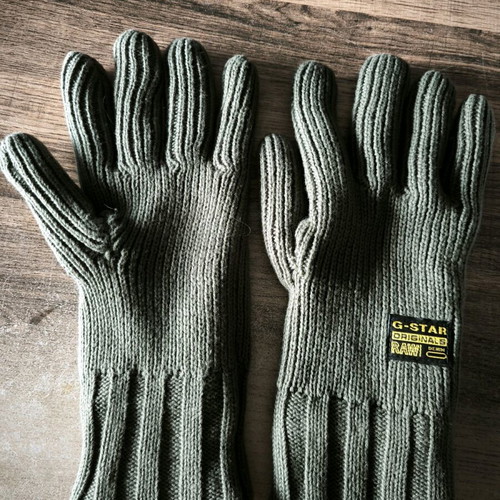 G-STAR RAW Originals gloves new, green, one size with fleece lining