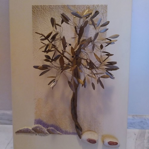 Olive tree painting like new, height 65 cm, width 43 cm