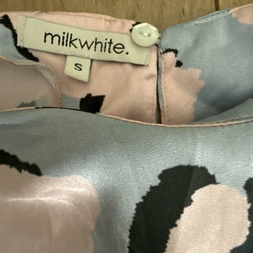 Milkwhite blouse new, size small, blue and pink