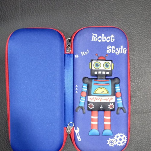 3D Rectangular Robot Pencil Case new 23x10x4.5cm
