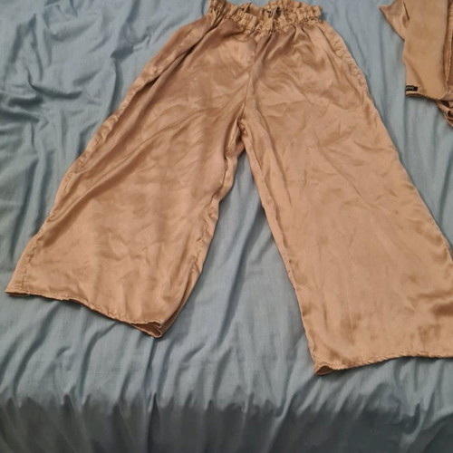 Satin set used, beige, size M
