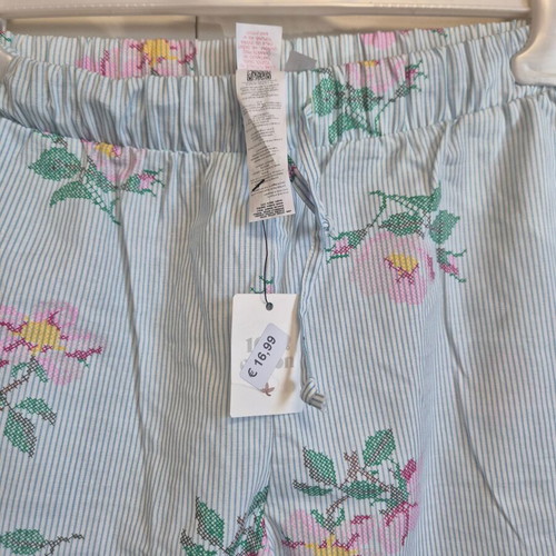 Tezenis summer pajama pants size S, cotton, romantic floral design