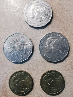 Νομίσματα δολαρίων Αυστραλίας, πακέτο 5 τεμαχίων