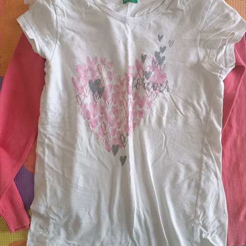 Benetton set jacket and t shirt 11-12 like new, pink