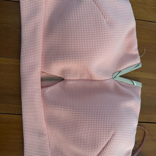 Pink bustier with gold detail and zipper, size small