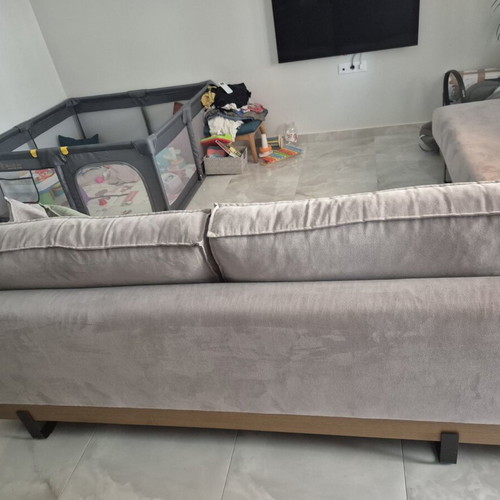 Corner sofa 3×2.30m like new, gray with extra fabric