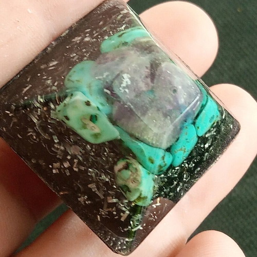 Orgonite handmade with turquoise and amethyst, new