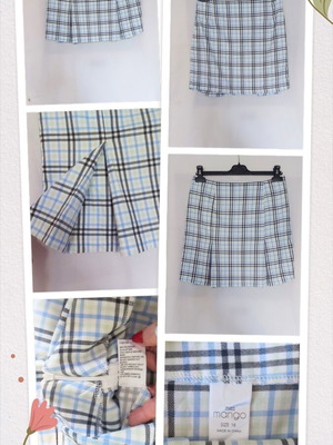 Miss Mango plaid skirt like new, pleated design