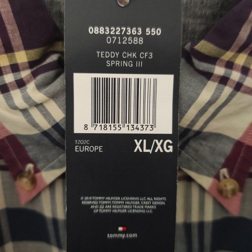 Tommy Hilfiger long-sleeve shirt XL new, blue-white-red