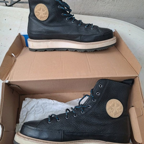 Converse All Star leather boots with anatomical sole, black, size 42.5