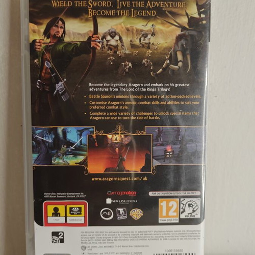 The Lord of the Rings Aragorn's Quest PSP game used