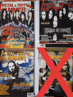 Metal Hammer magazines used, pack of 5 issues with poster
