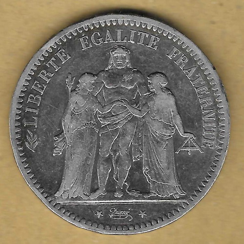 France 5 francs 1848 Hercules - A coin used, silver