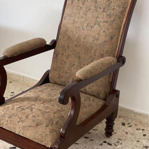 Handmade solid wood antique armchair, very comfortable
