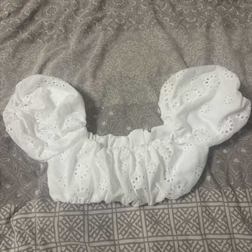 Cropped lace top new, white, size XS