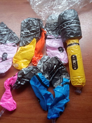 Inflatable carnival microphones new, pack from 2000s