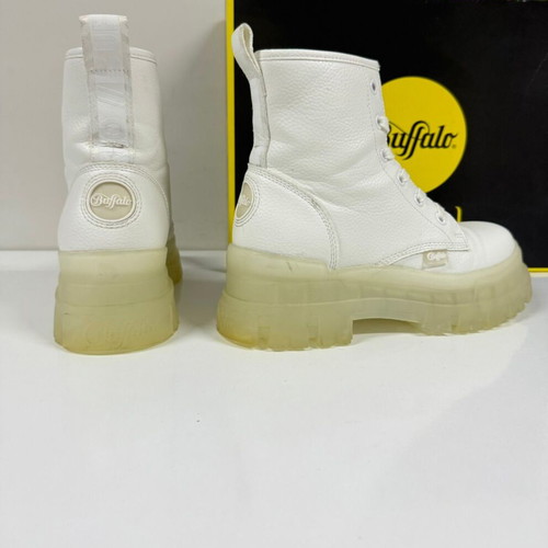 Buffalo Classic Mid Calf boots used, white, size 38