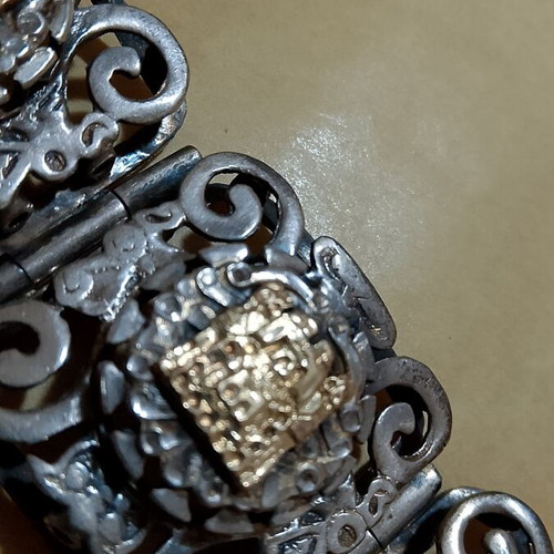Vintage Mexican Sterling Silver 925 & 18K Gold Bracelet like new
