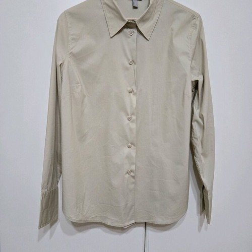 H&M shirt new, poplin, beige, size medium