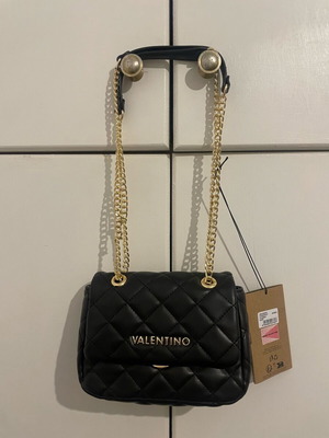 Valentino Bags Ocarina Black Quilted Shoulder Bag New with Tag