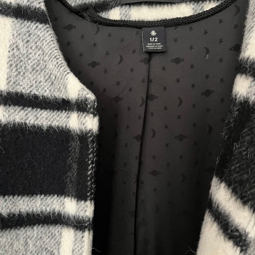 Maison Scotch women's coat new, 50% wool 50% polyester, leather details