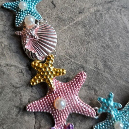 Elegance stainless steel shell necklace, colorful