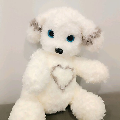 Handmade crocheted puppy new with movable limbs and gift keychain