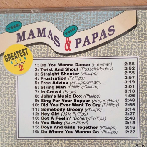 Mamas And Papas CD like new, rock selections