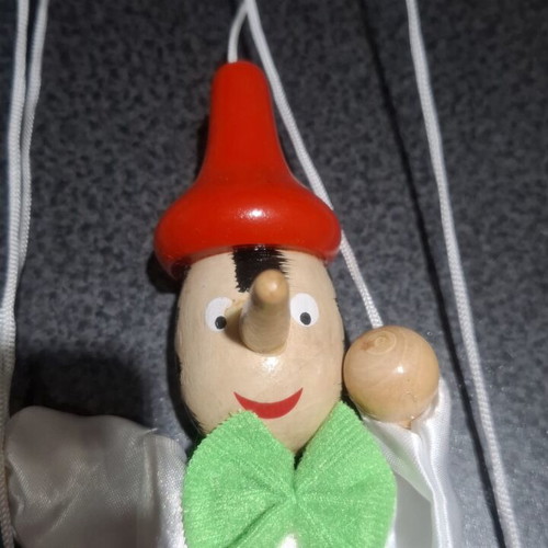 Wooden Pinocchio Marionette decorative handmade, new