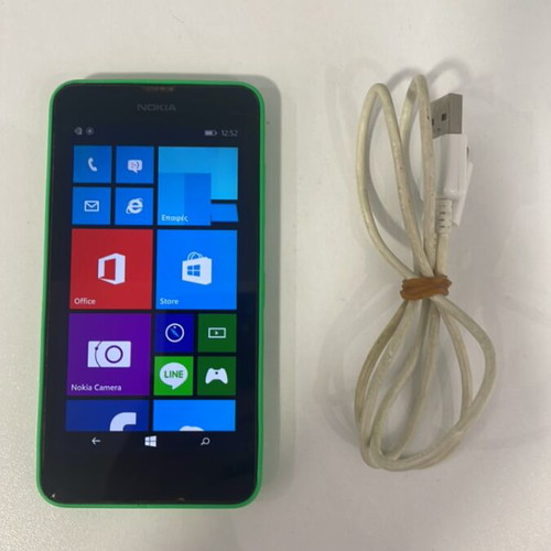 Nokia Lumia 630 Windows Phone used, green, with cable