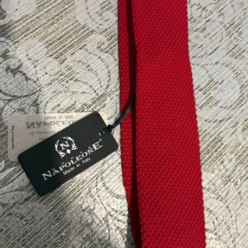 Napoleone knitted tie new, red with tags