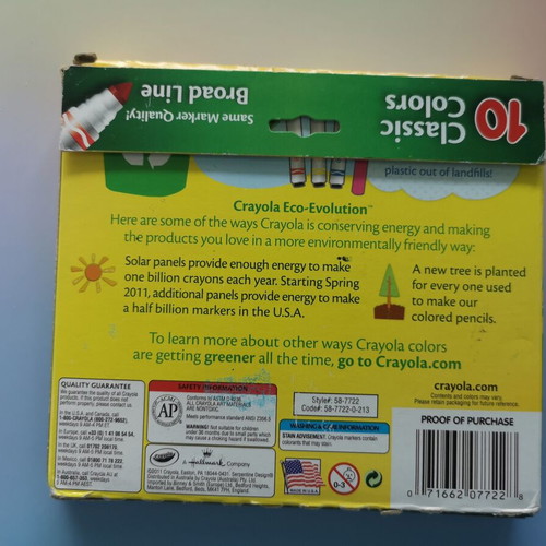 Crayola Broad Line Markers set of 10 like new, classic colors