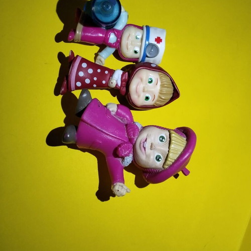 Masha and the Bear collectible figures set of 3 used