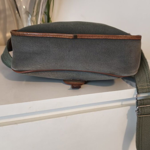 Burberry vintage crossbody bag used, khaki canvas and leather