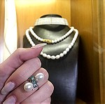  Δαχτυλιδι vintage με Μαργαριτάρια