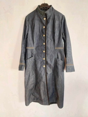 Long women's denim coat Mette Moller like new, size XL, cotton