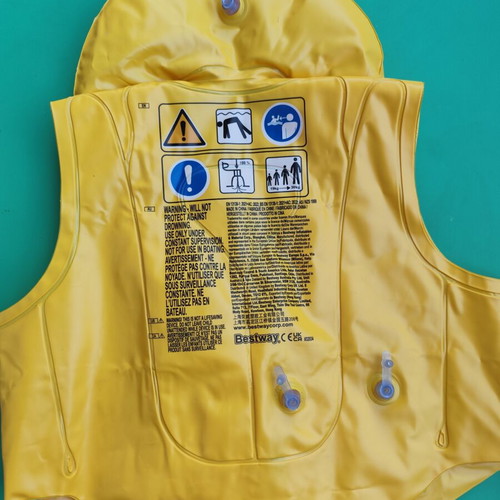 Children's swim learning vest used, yellow, 19-30 kg