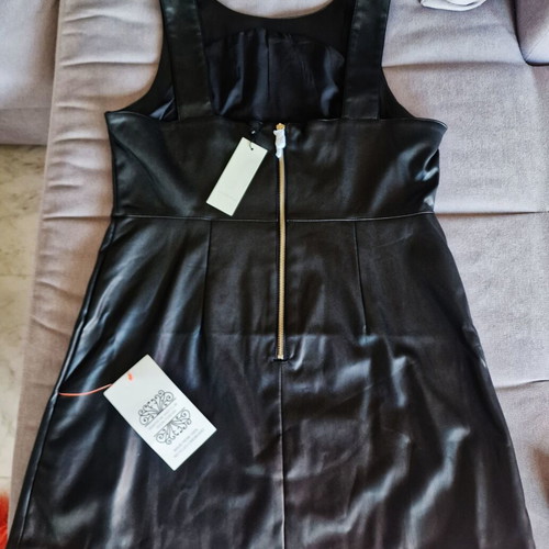 Never Fully Dressed Vegan Leather Petite Dress XXL new, black