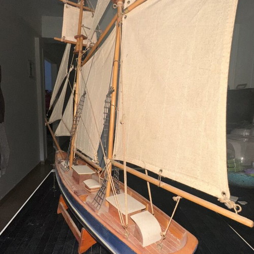 Wooden handmade sailing ship model