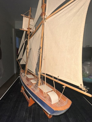 Wooden handmade sailing ship model