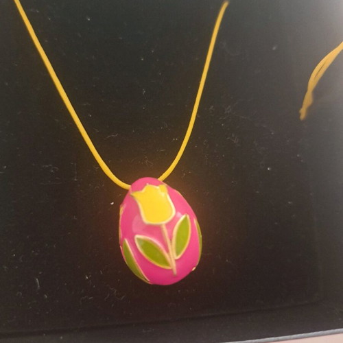 Easter necklace new pink and gold