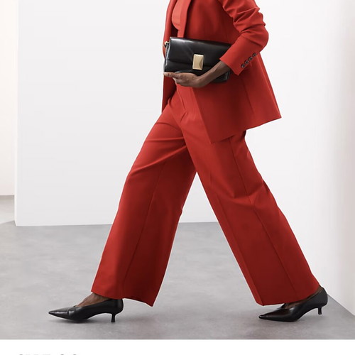 Autograph pants new, size UK 14, red, wide leg wool blend