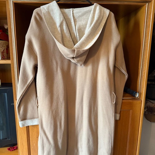 Koton cardigan new thick with hood, beige and white