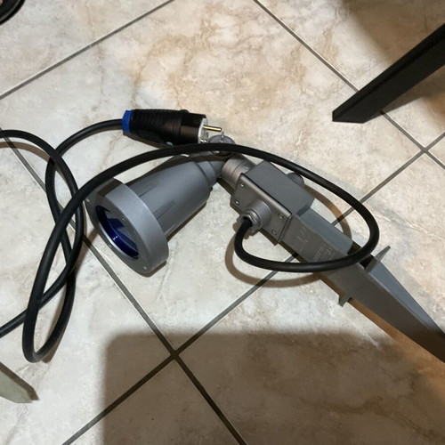 LED Blue Garden Spotlights Set 45 cm, Recessed, Adjustable