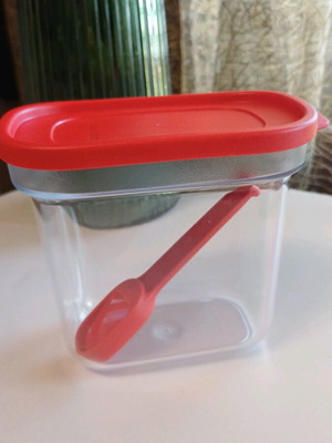 Crystal container 500ml with spoon Tupperware new