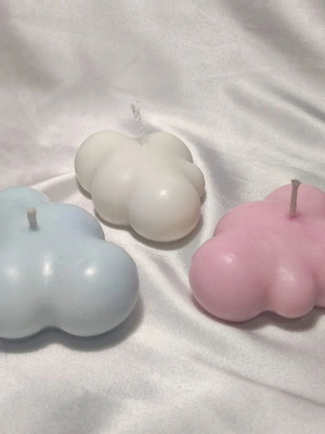 Medium cloud candle new, plant-based in pastel colors