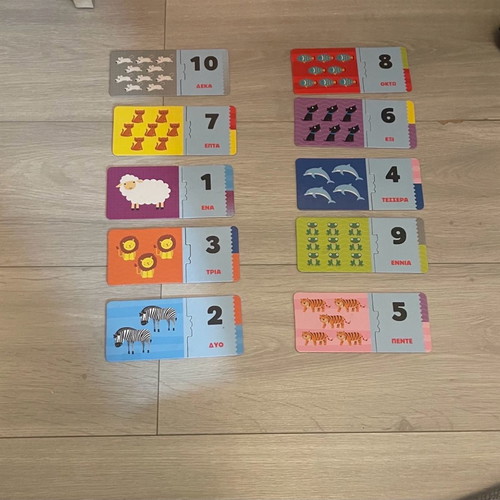 Educational number card game used
