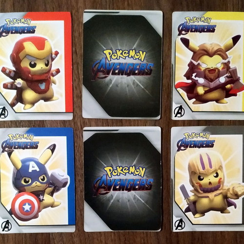 Avengers Pokemon cards used, set of 4