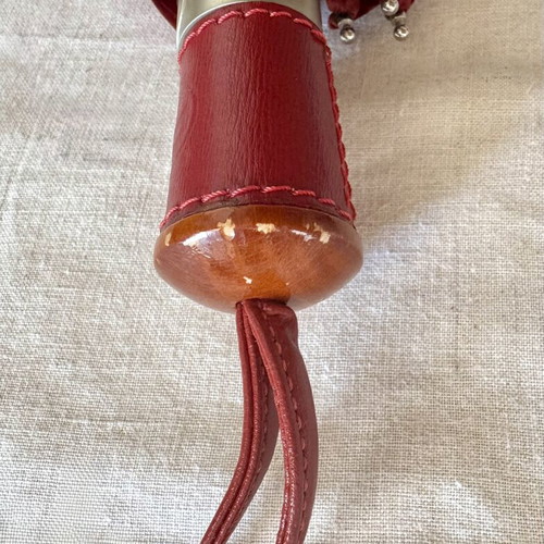 Vintage Longchamp Pierre Vaux folding umbrella, like new, red